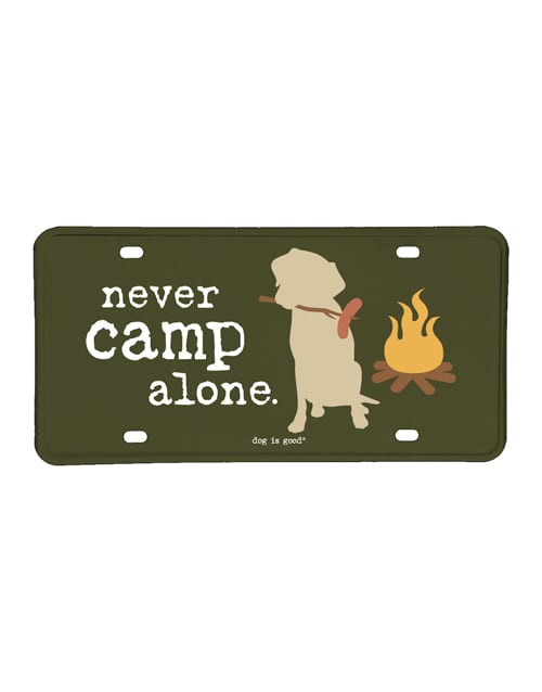 License Plate: Never Camp Alone