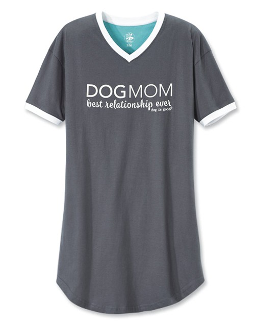 Sleep Shirt: Dog Mom (Grey)