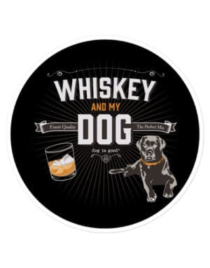 dog whiskey sticker